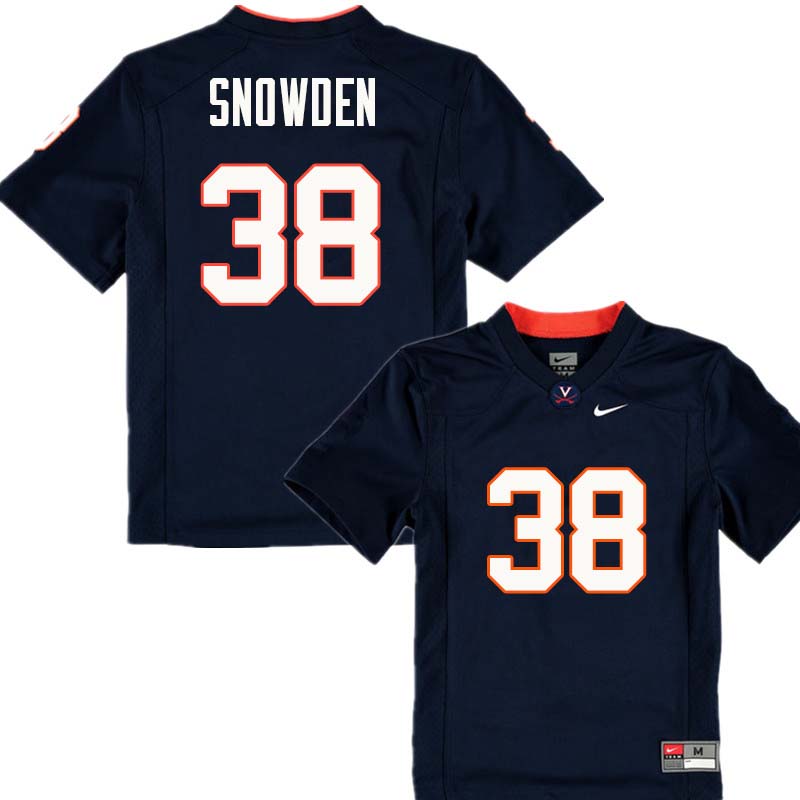 Men #38 Charles Snowden Virginia Cavaliers College Football Jerseys Sale-Navy - Click Image to Close